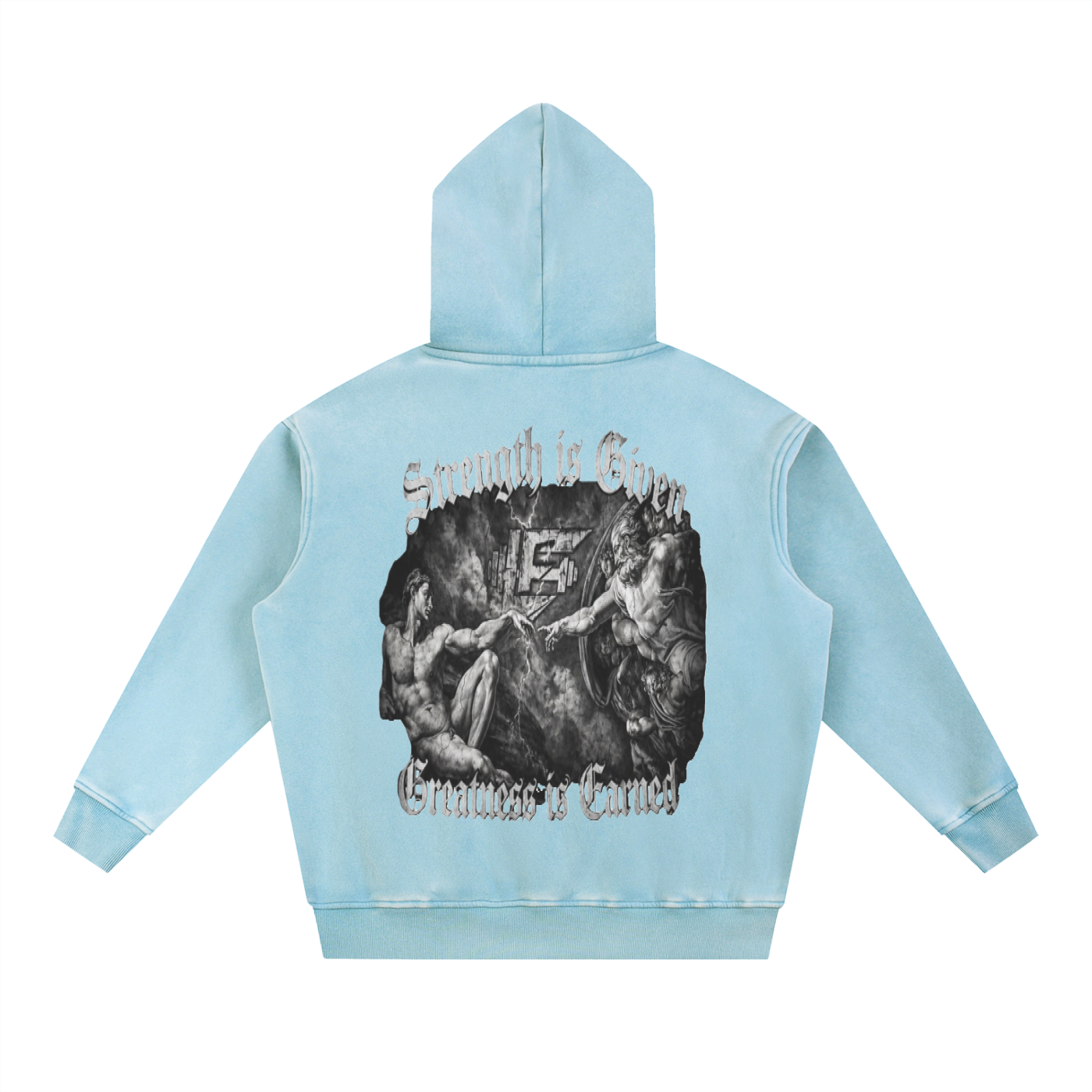 God vs Man Snow Wash Fleece Oversize Hoodie
