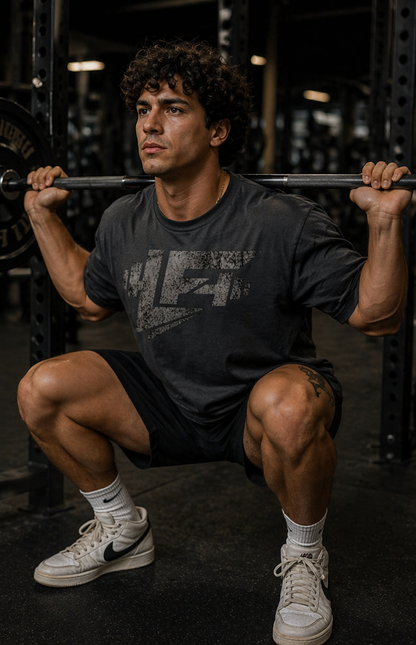 Built Different Train Different Acid Wash Gym Tee