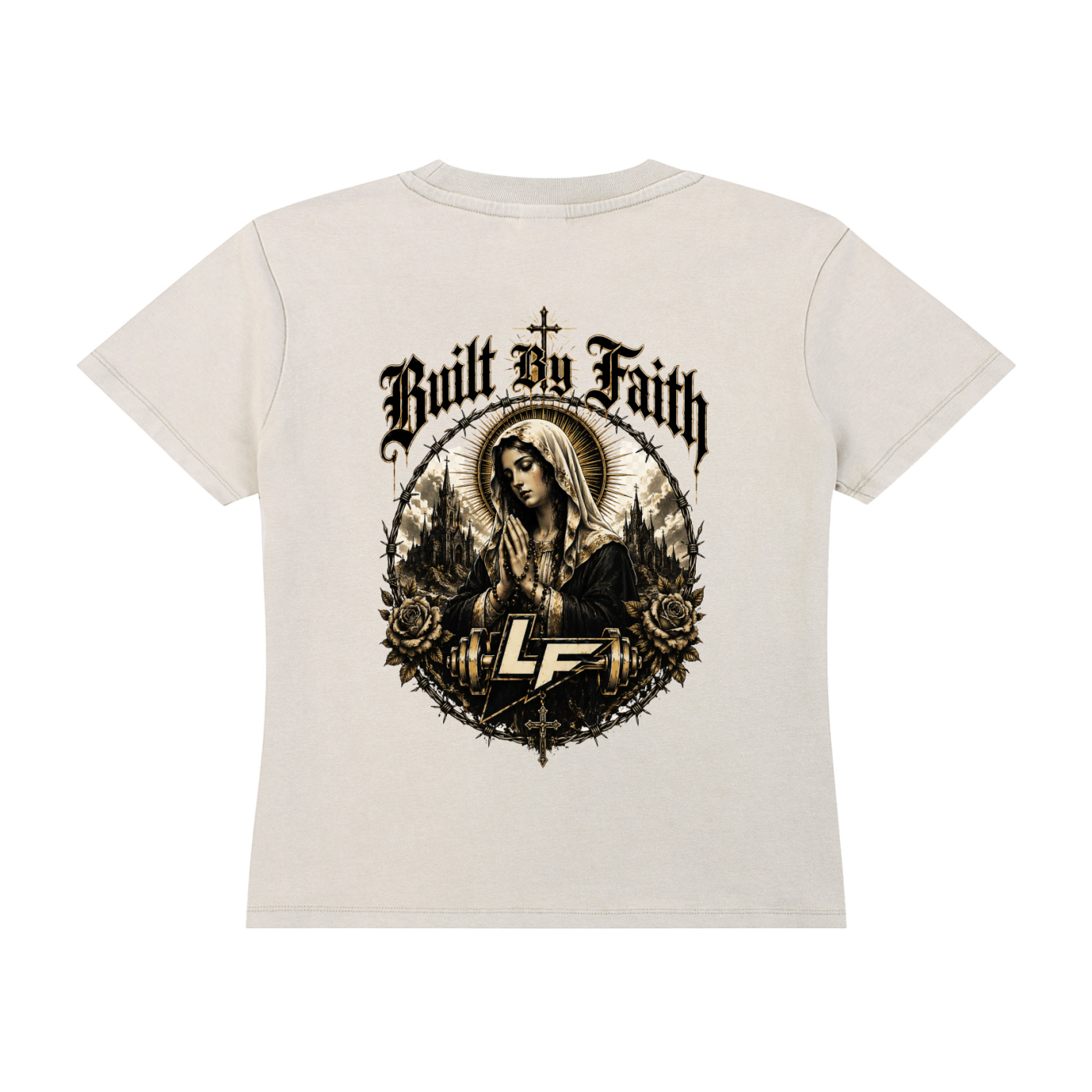 Built By Faith Gold Cross T-shirt