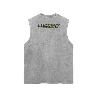 Snow Washed Frayed Hem Tank Top