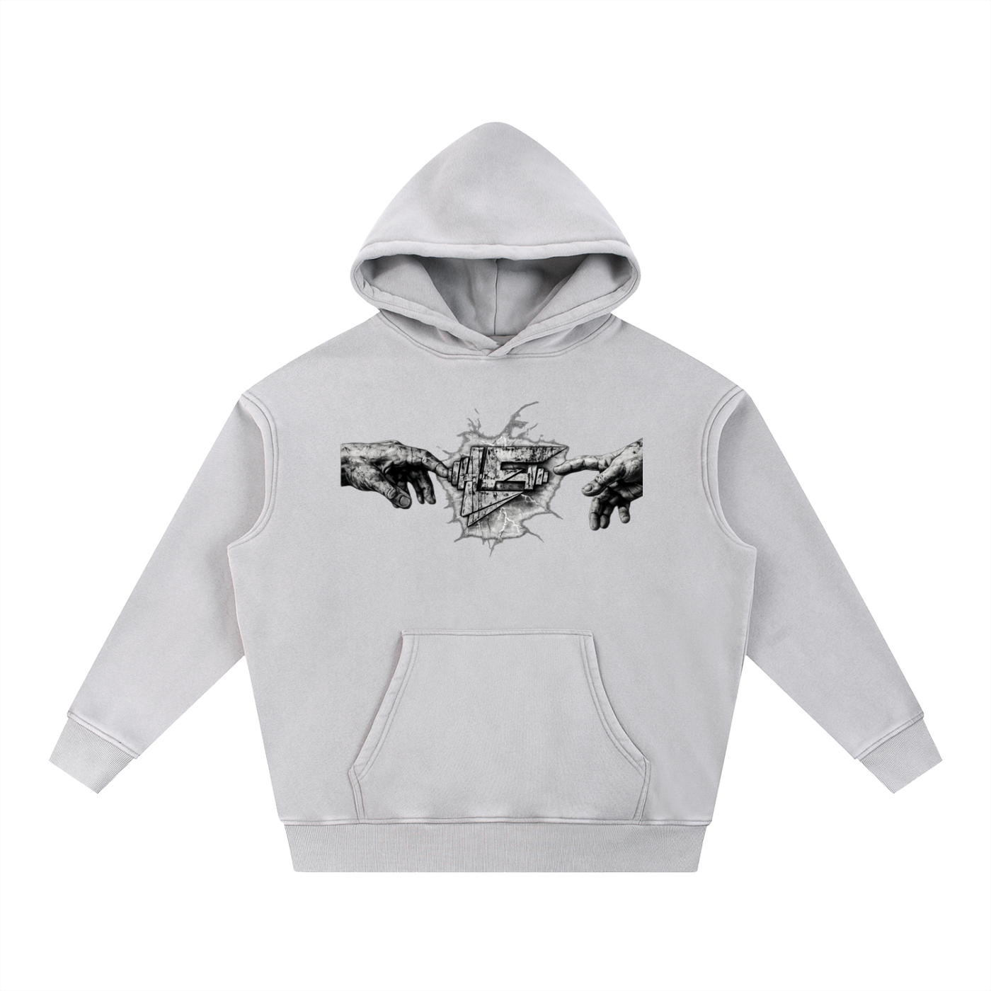 God vs Man Snow Wash Fleece Oversize Hoodie