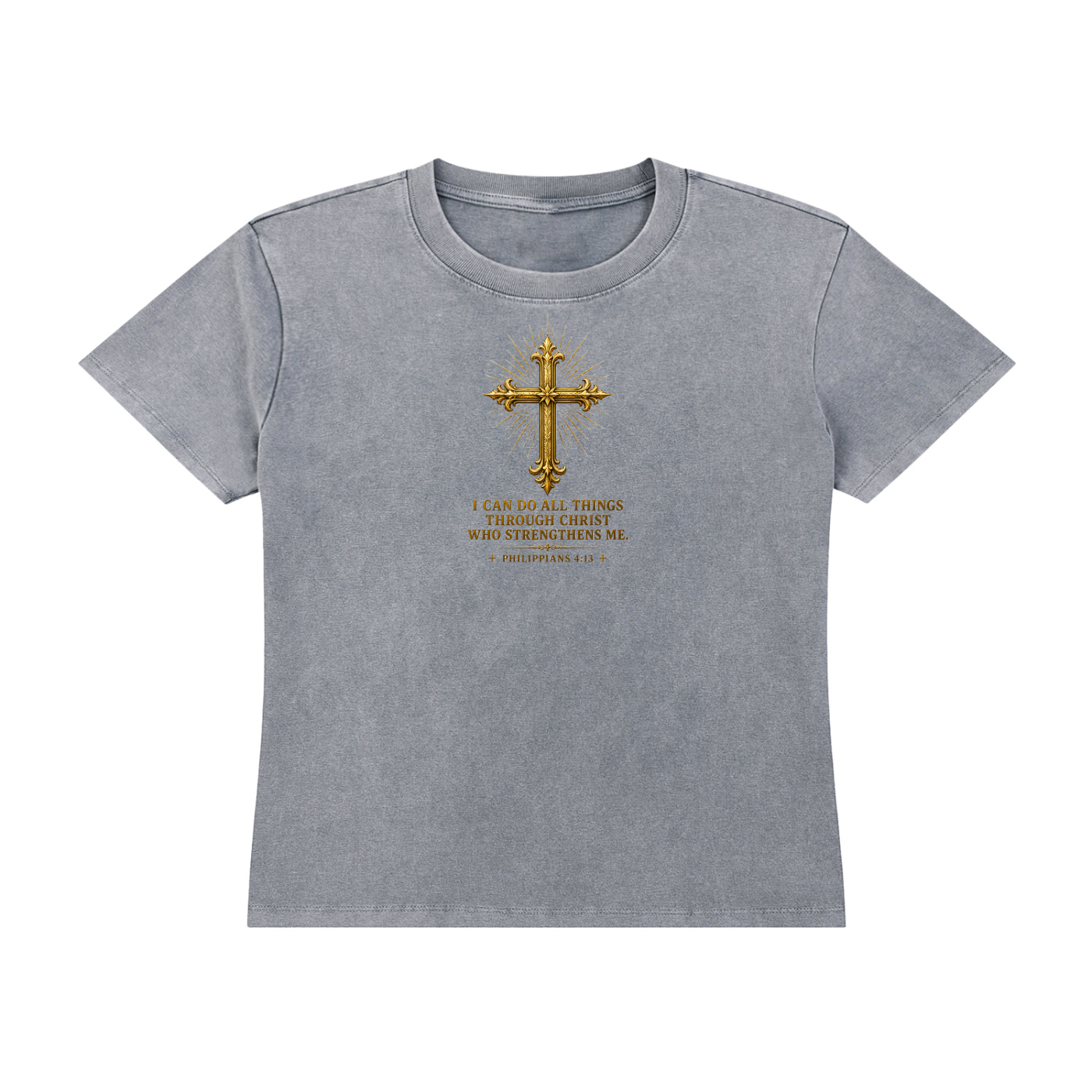 Built By Faith Gold Cross T-shirt