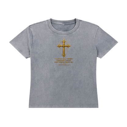 Built By Faith Gold Cross T-shirt