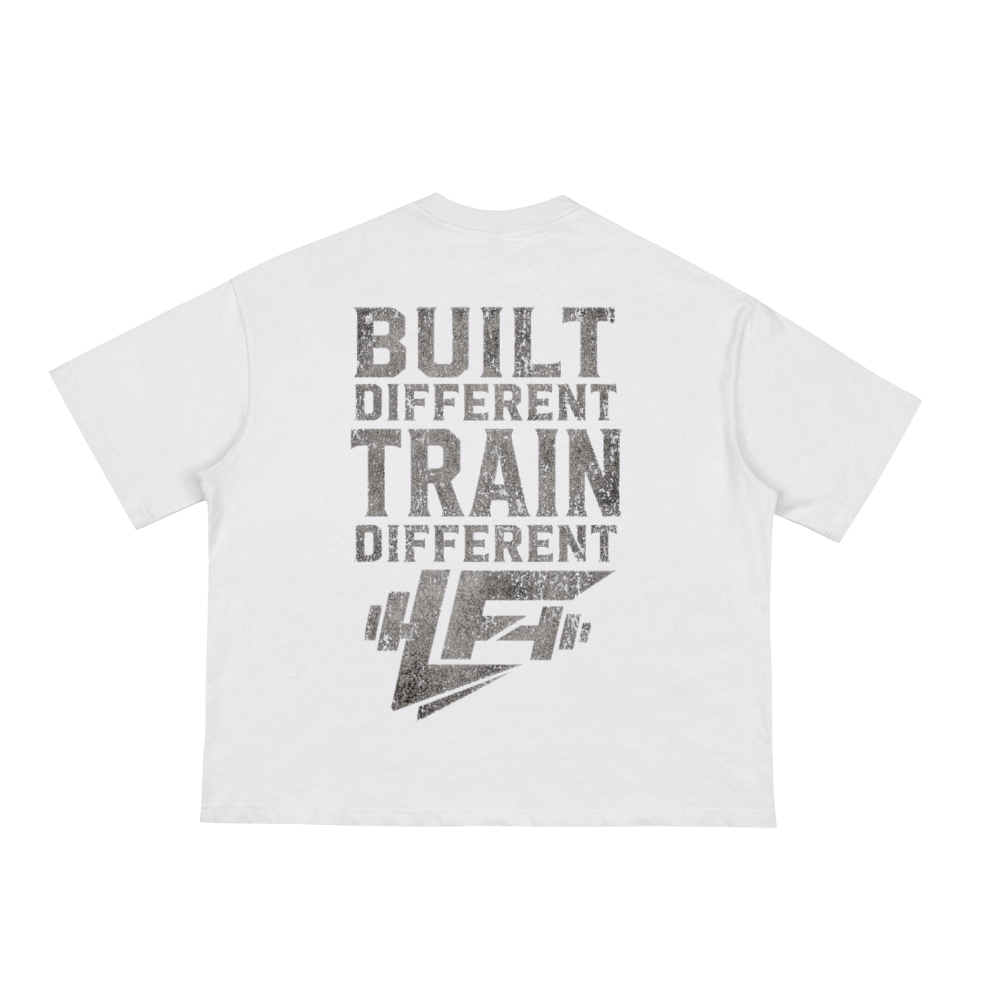 Built Different Train Different Acid Wash Gym Tee