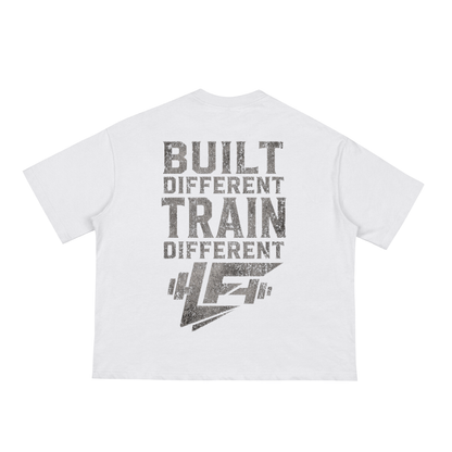 Built Different Train Different Acid Wash Gym Tee