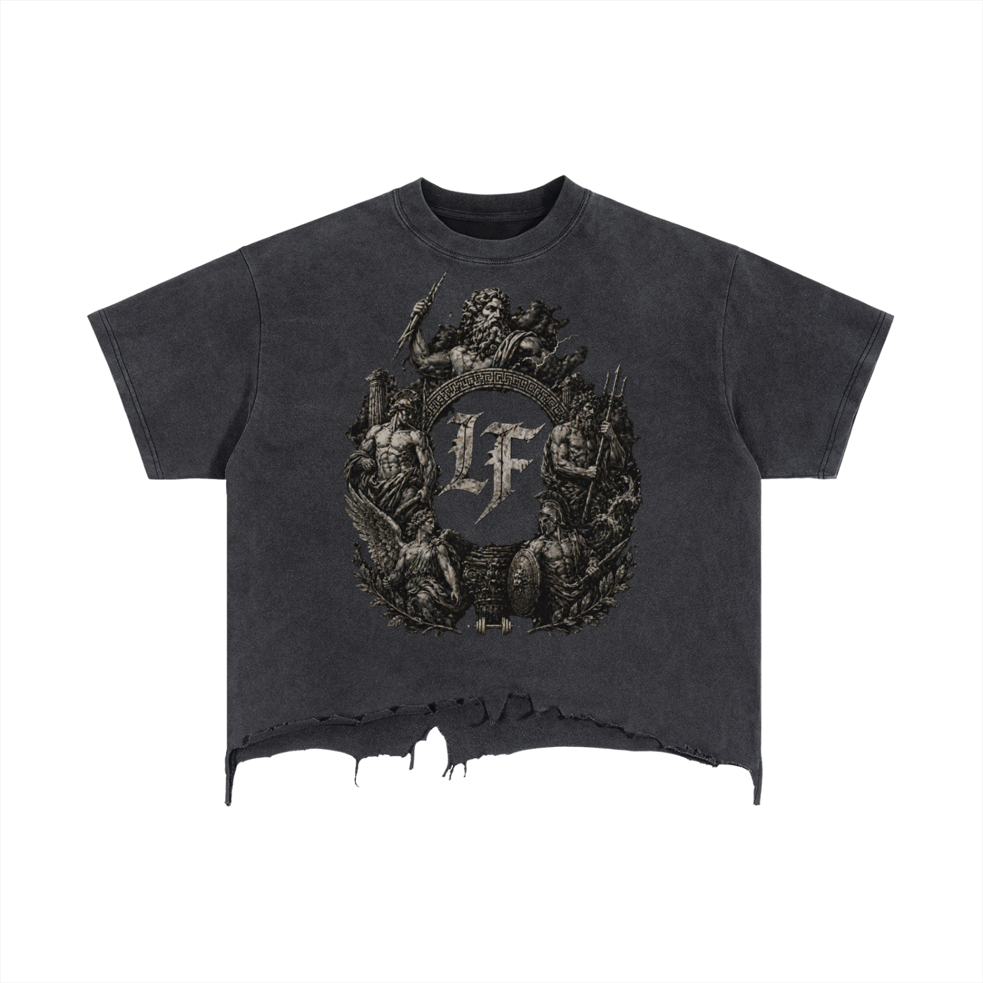 Greek Gods Distressed Hem T-Shirt