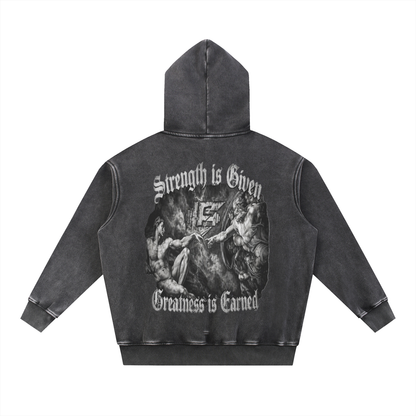 God vs Man Snow Wash Fleece Oversize Hoodie