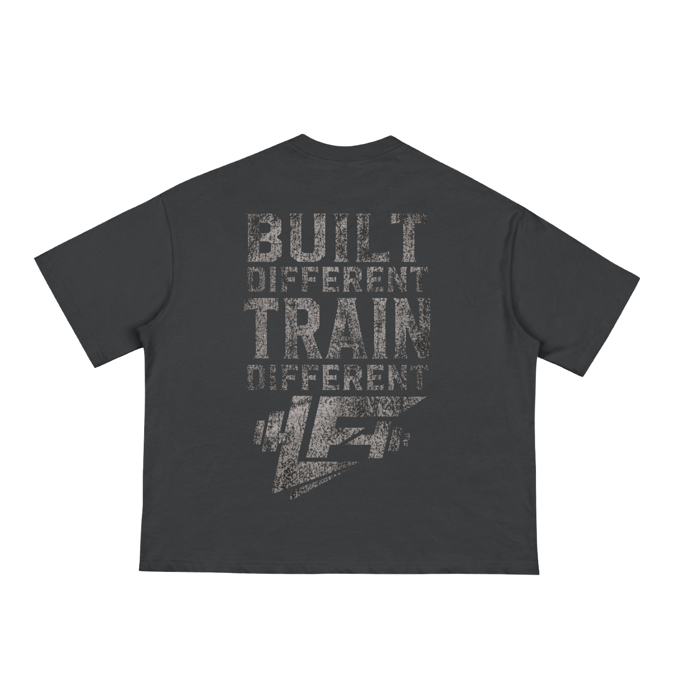 Built Different Train Different Acid Wash Gym Tee