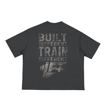 Built Different Train Different Acid Wash Gym Tee