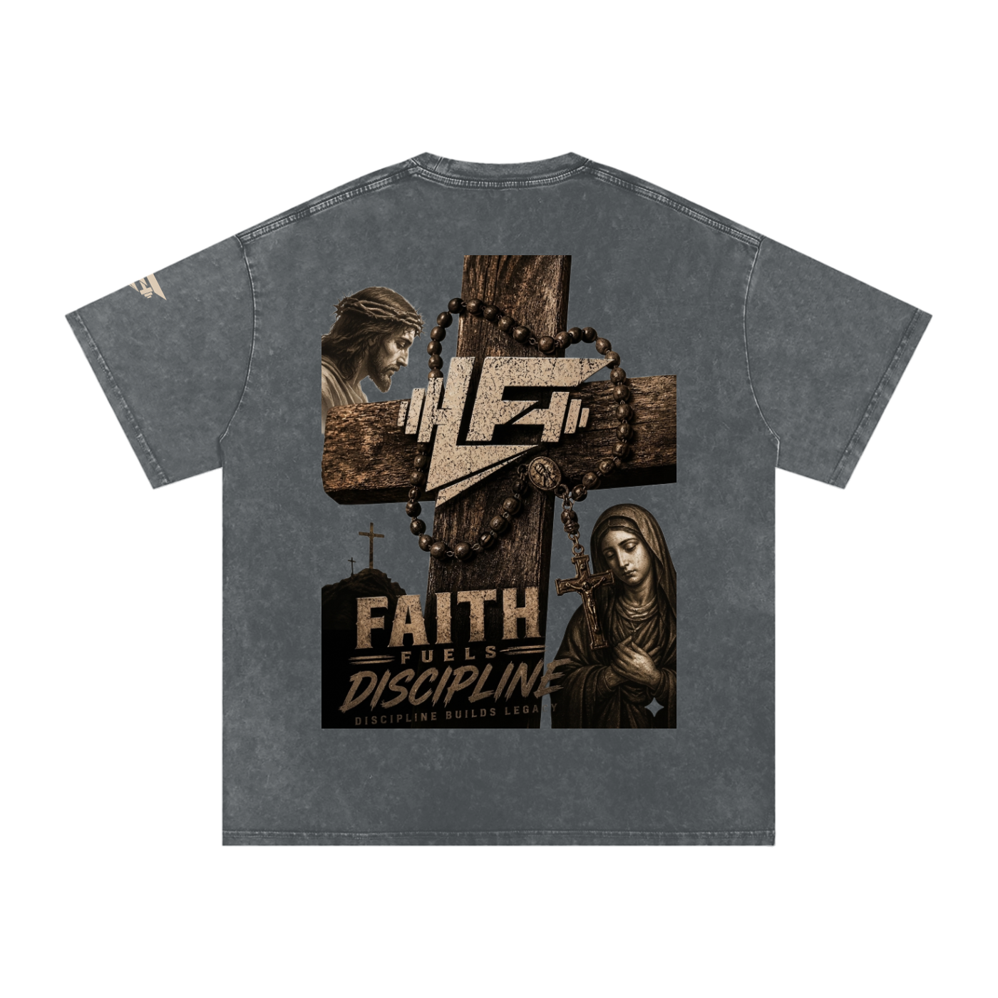 God Is The Way Snow Washed Oversized Cotton T-Shirt