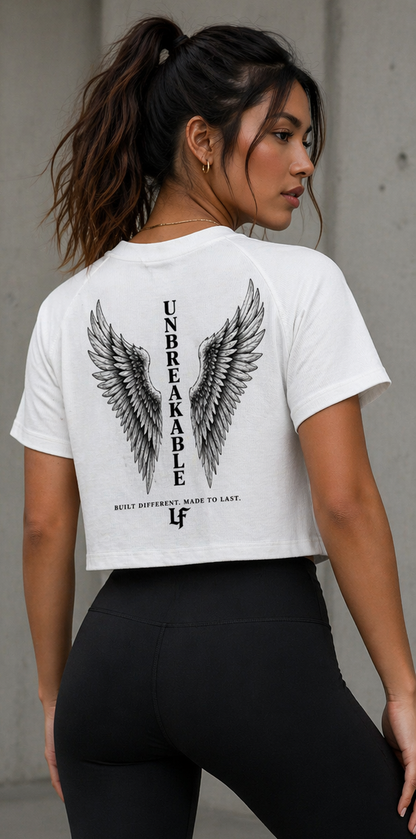 Unbreakable Angel Wings – Women’s Strength Back Print Tee