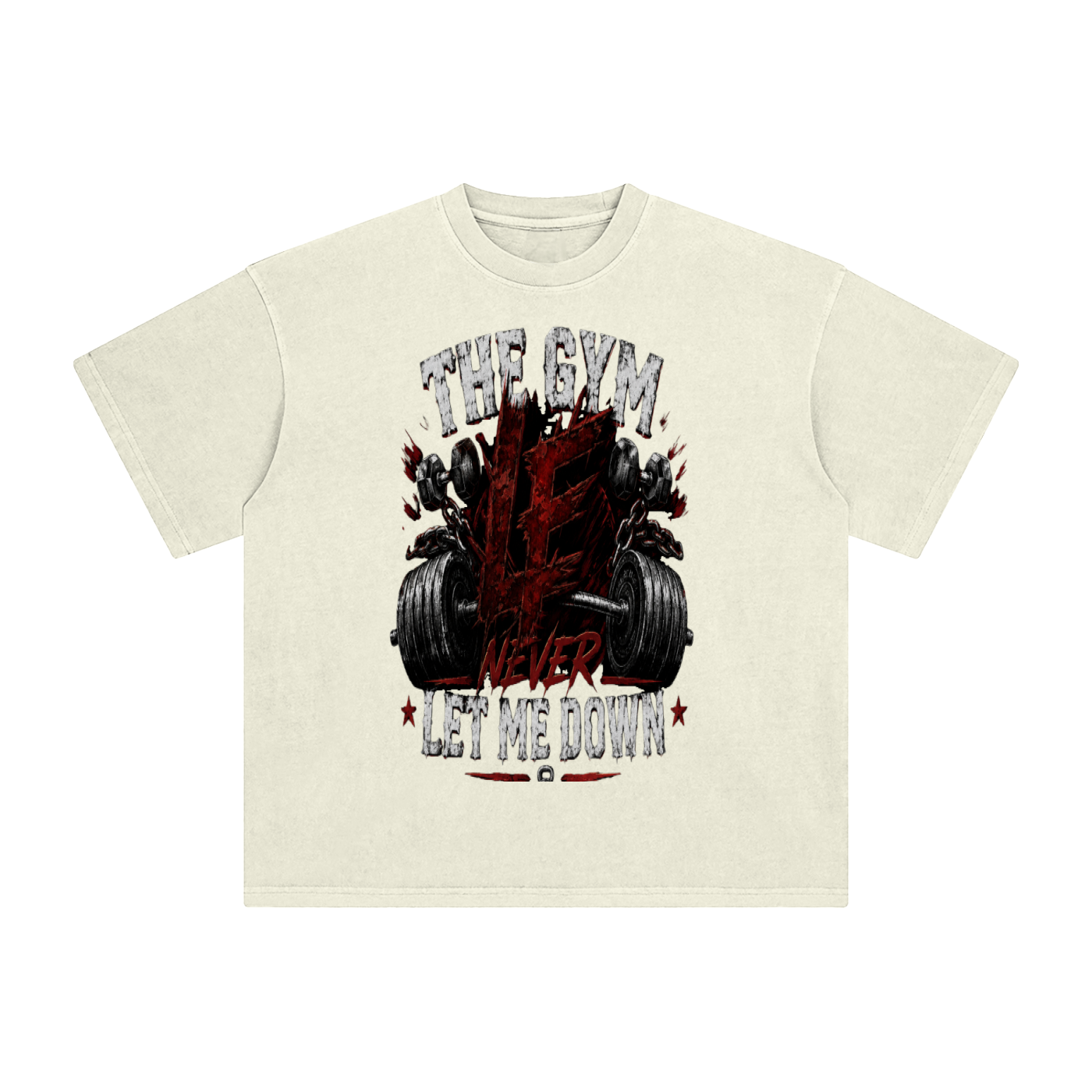 Gym Never Let Me Down Enzyme Washed T-Shirt