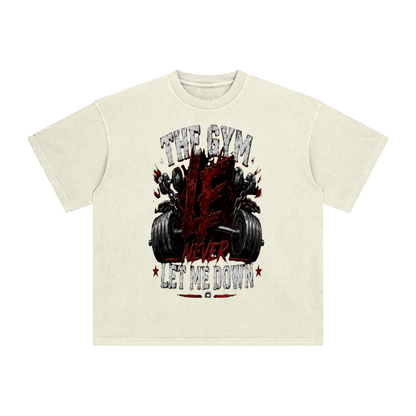 Gym Never Let Me Down Enzyme Washed T-Shirt