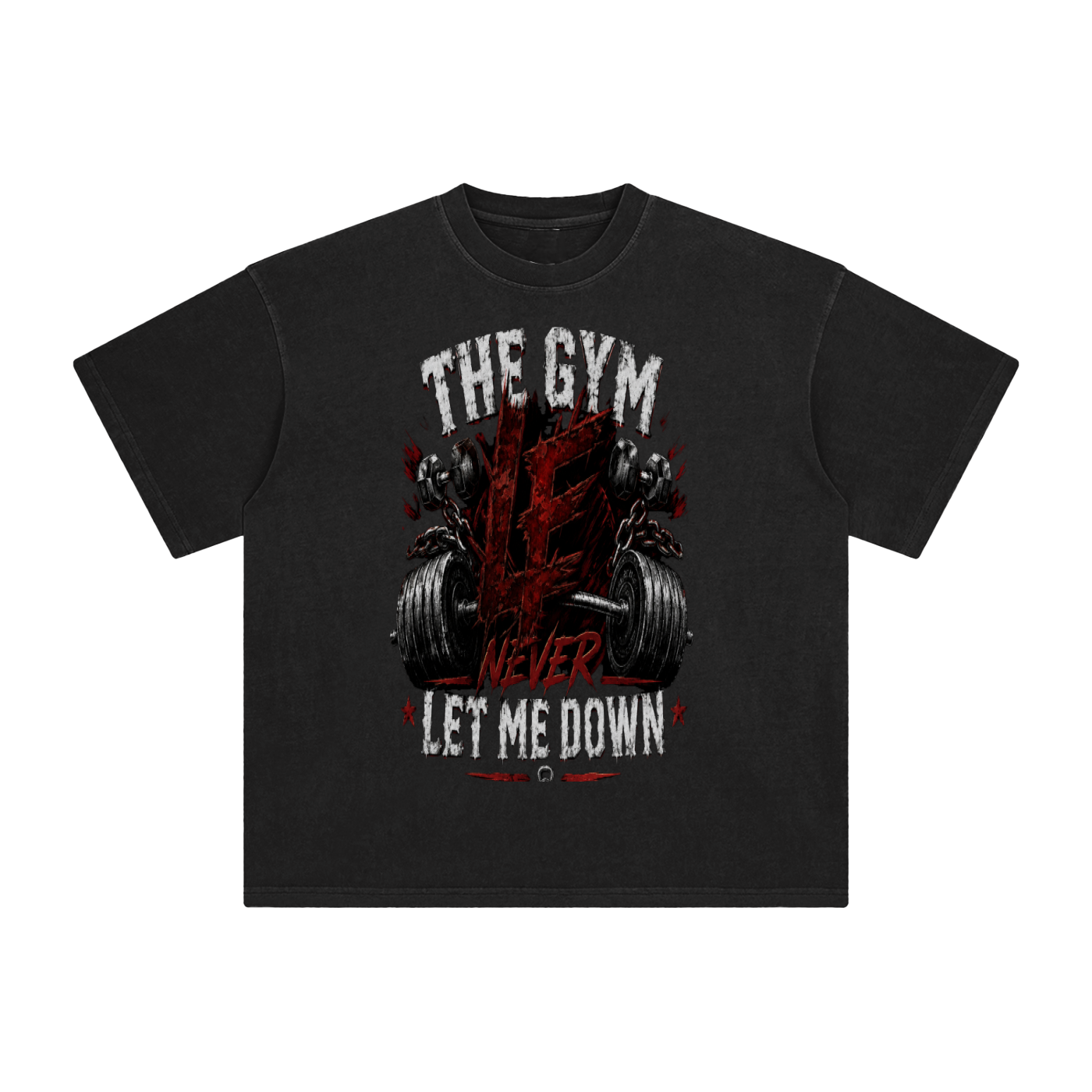 Gym Never Let Me Down Enzyme Washed T-Shirt