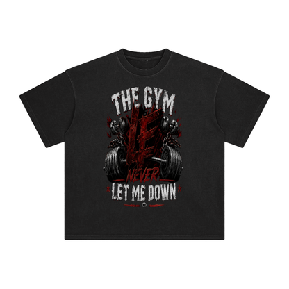 Gym Never Let Me Down Enzyme Washed T-Shirt