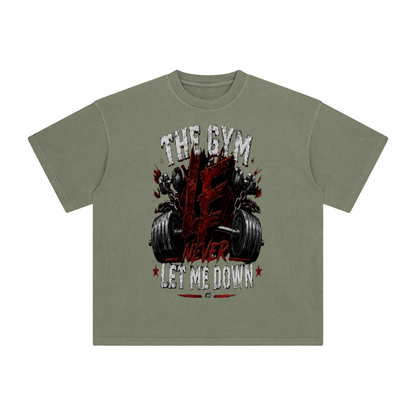 Gym Never Let Me Down Enzyme Washed T-Shirt