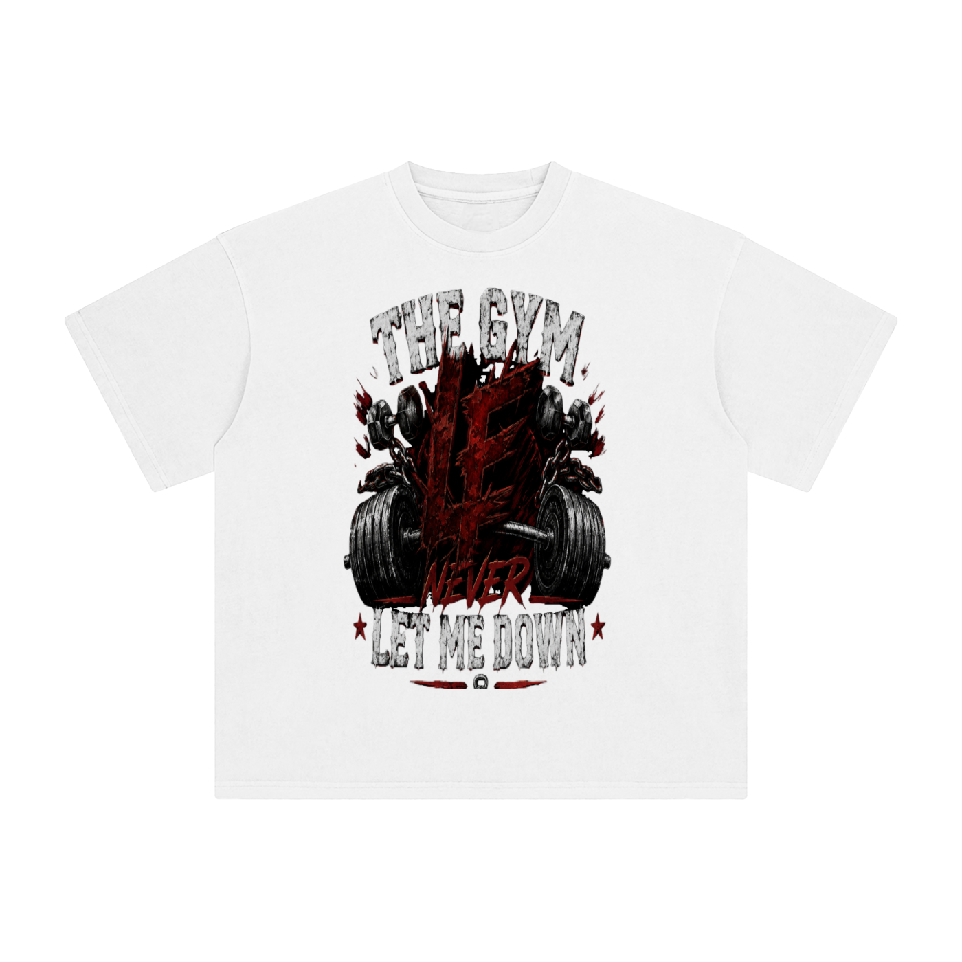 Gym Never Let Me Down Enzyme Washed T-Shirt