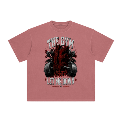Gym Never Let Me Down Enzyme Washed T-Shirt