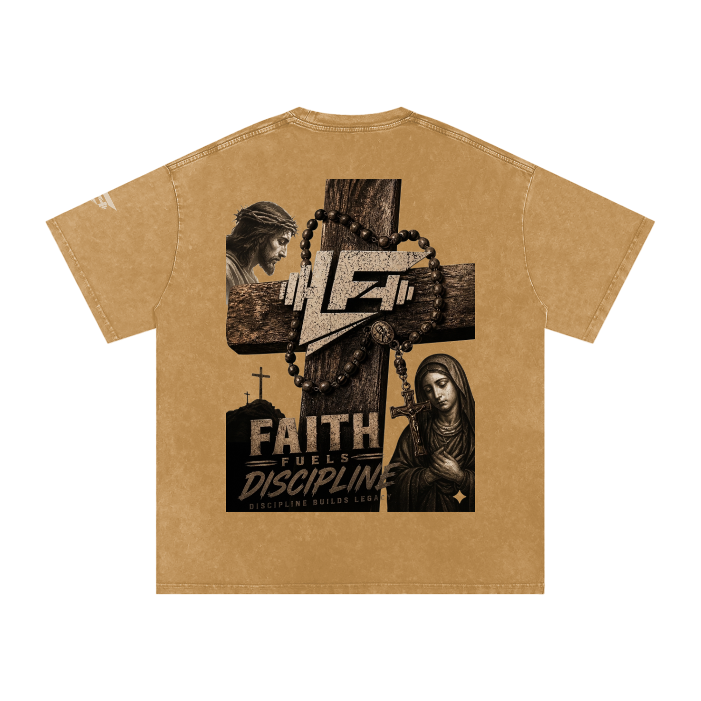 God Is The Way Snow Washed Oversized Cotton T-Shirt