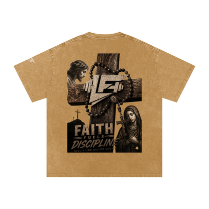 God Is The Way Snow Washed Oversized Cotton T-Shirt