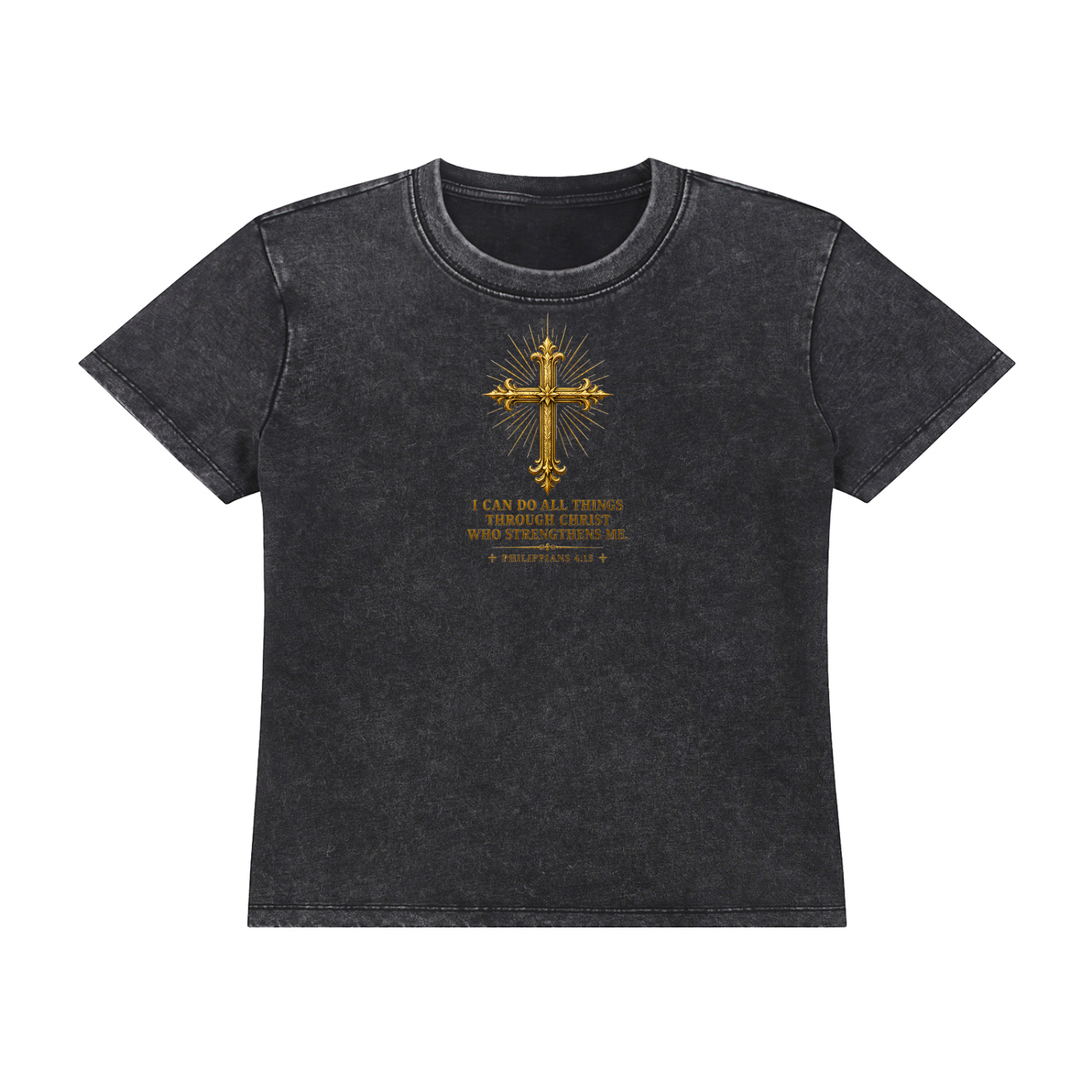 Built By Faith Gold Cross T-shirt