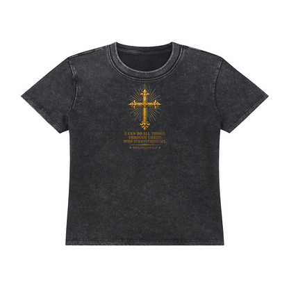 Built By Faith Gold Cross T-shirt