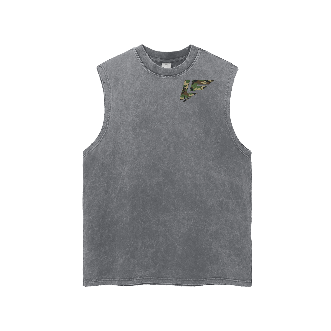 Snow Washed Frayed Hem Tank Top