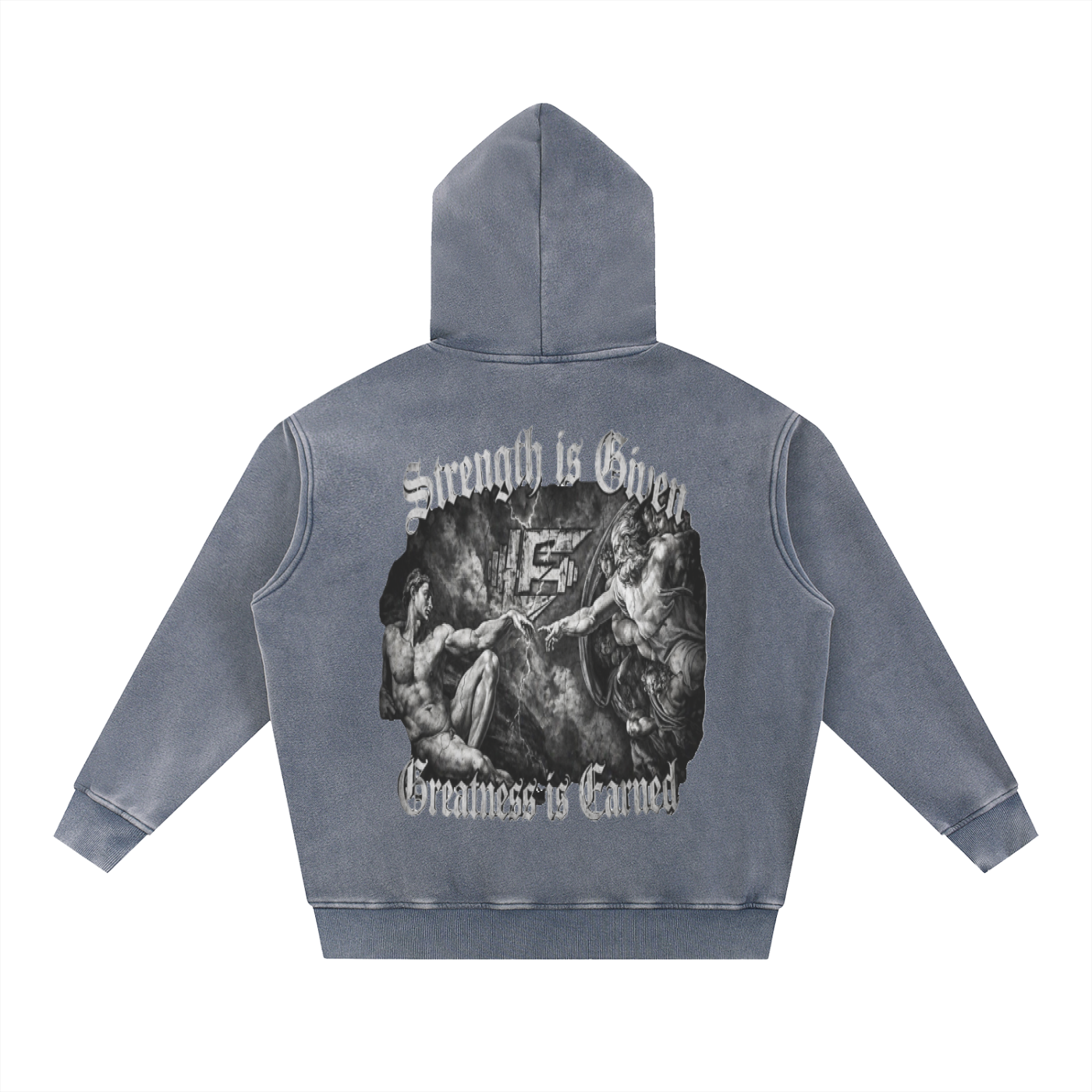 God vs Man Snow Wash Fleece Oversize Hoodie
