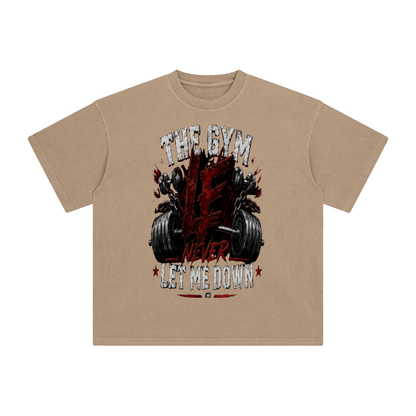 Gym Never Let Me Down Enzyme Washed T-Shirt