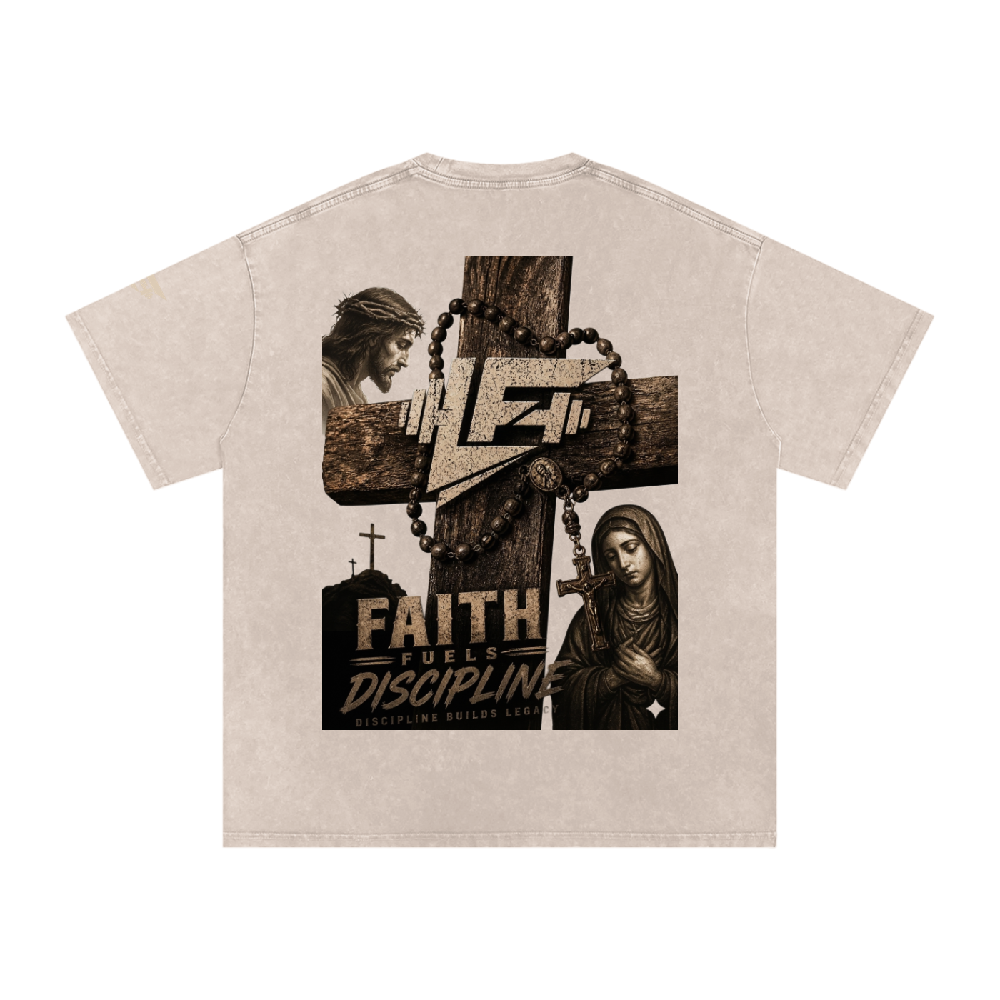 God Is The Way Snow Washed Oversized Cotton T-Shirt