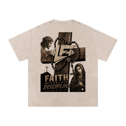 God Is The Way Snow Washed Oversized Cotton T-Shirt