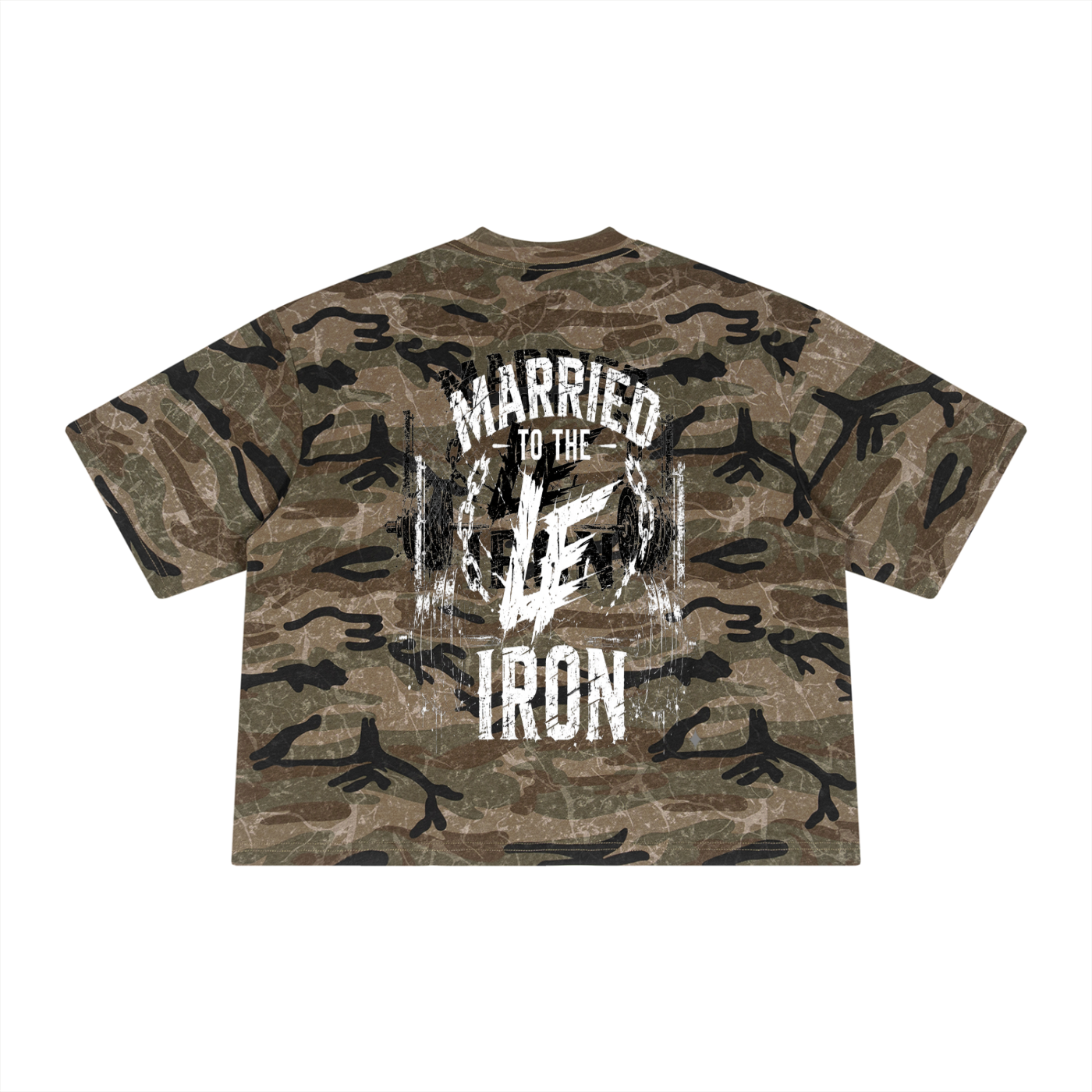Married To The Iron Unisex Boxy Camo Print T-Shirt