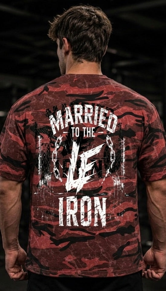 Married To The Iron Unisex Boxy Camo Print T-Shirt