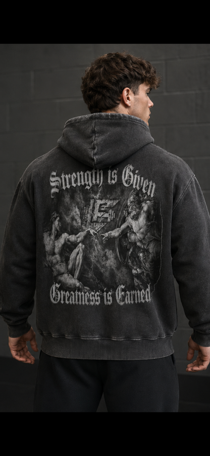 God vs Man Snow Wash Fleece Oversize Hoodie