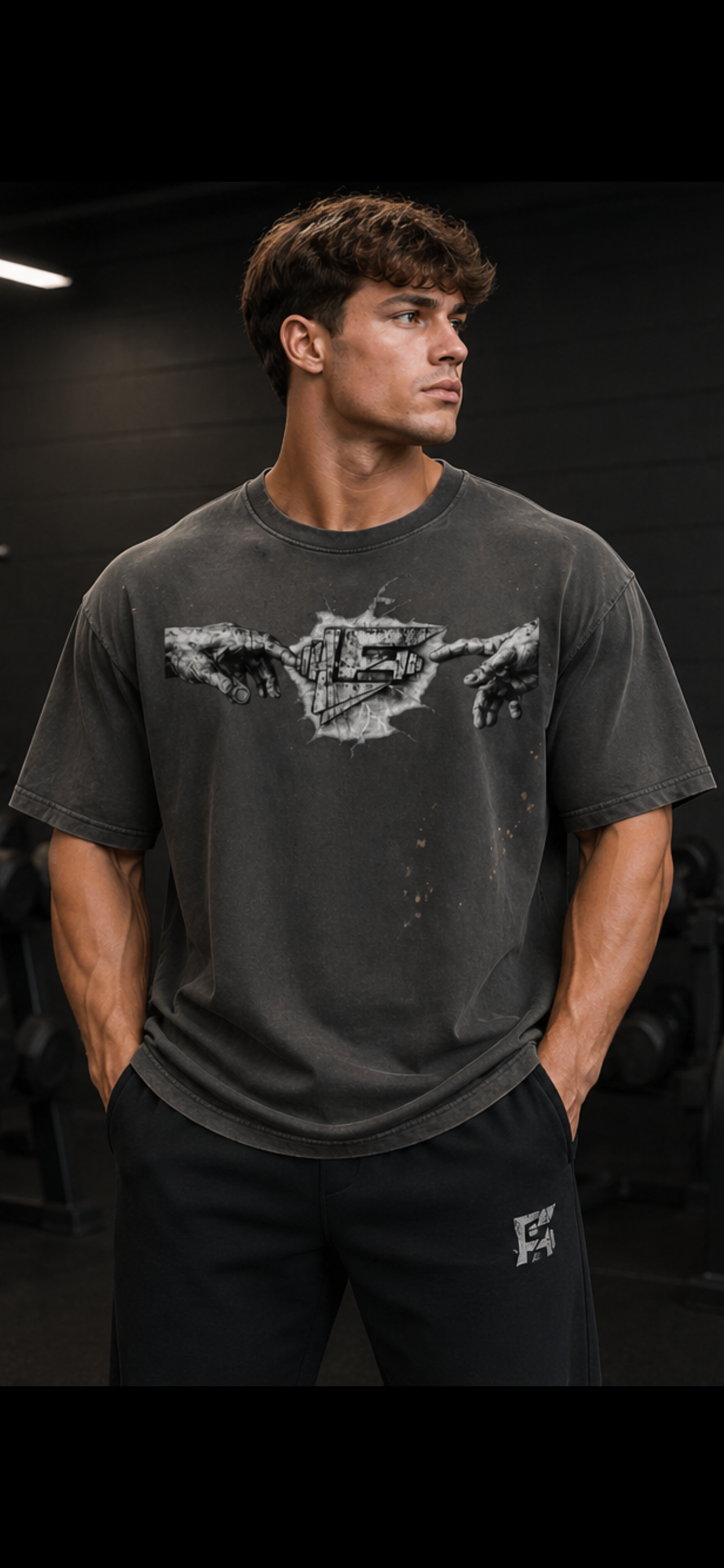 God vs Man Hand-Frayed Sunfade Paint Splatter T-Shirt