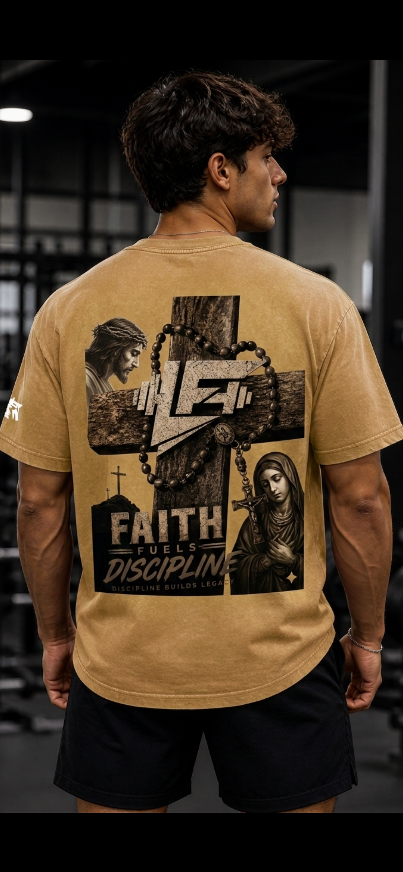 God Is The Way Snow Washed Oversized Cotton T-Shirt