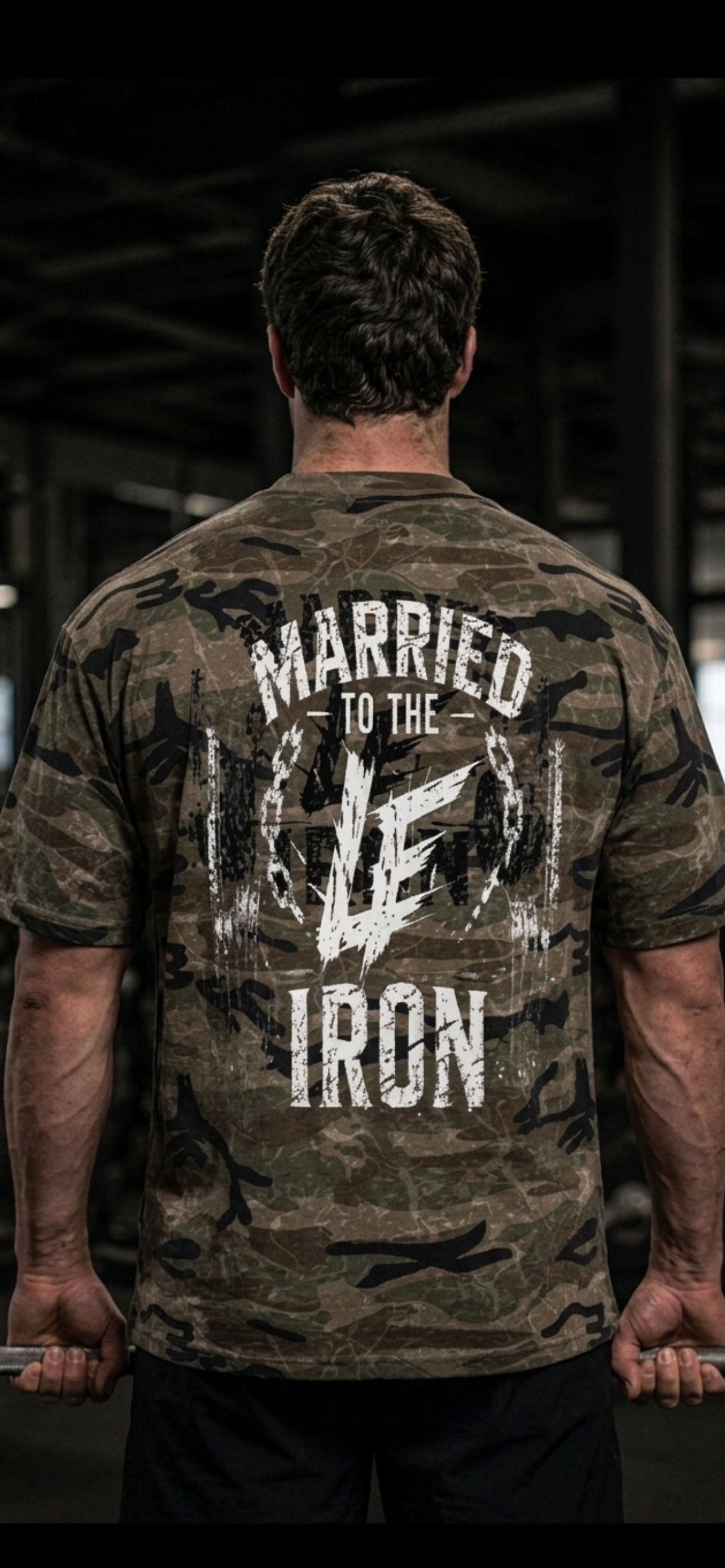 Married To The Iron Unisex Boxy Camo Print T-Shirt