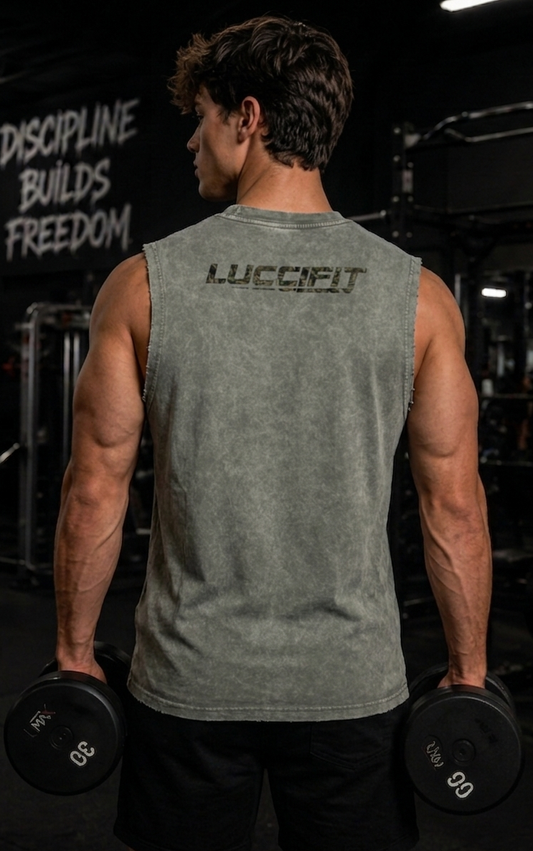 LF Snow Washed Frayed Hem Tank Top