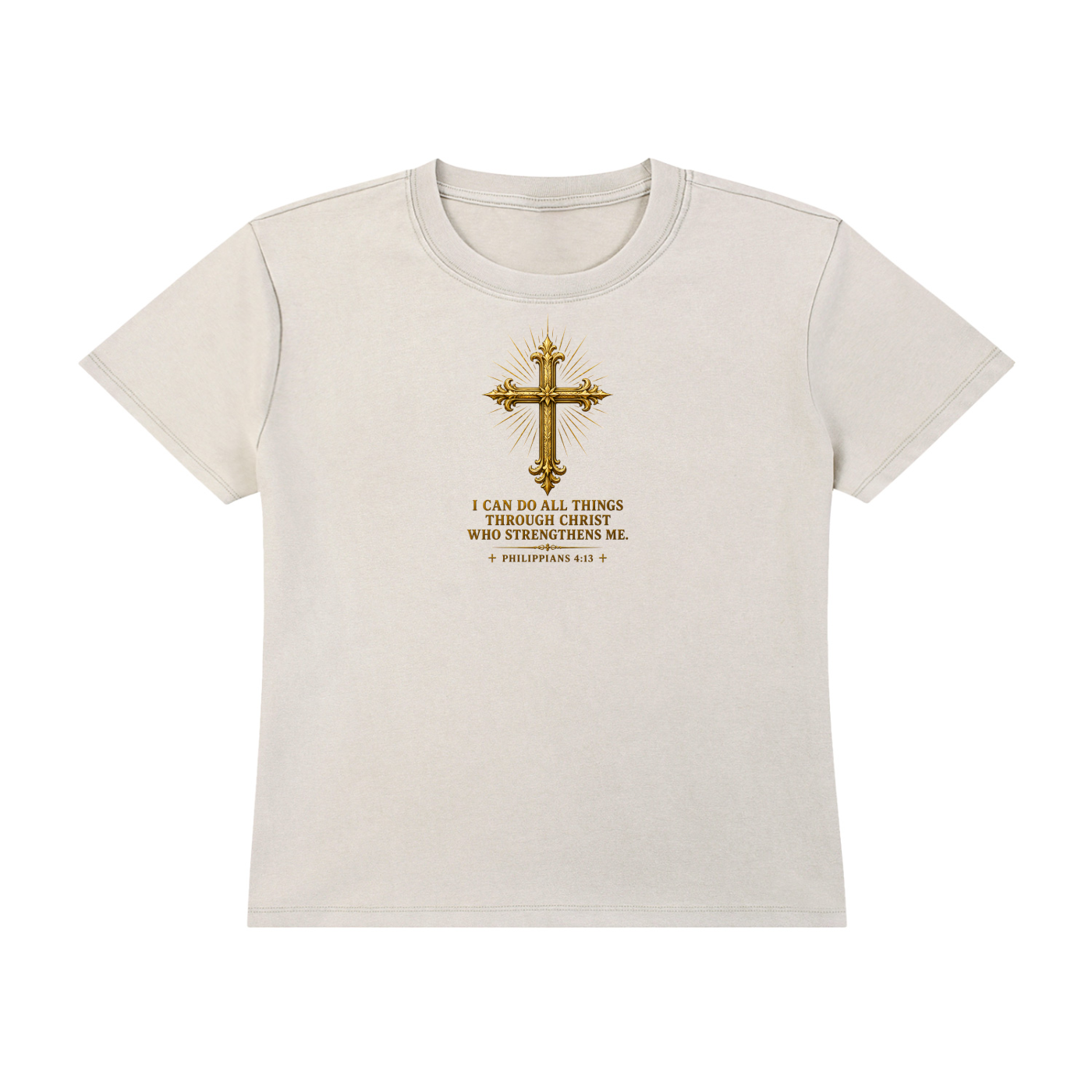 Built By Faith Gold Cross T-shirt