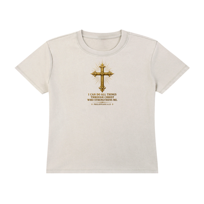 Built By Faith Gold Cross T-shirt