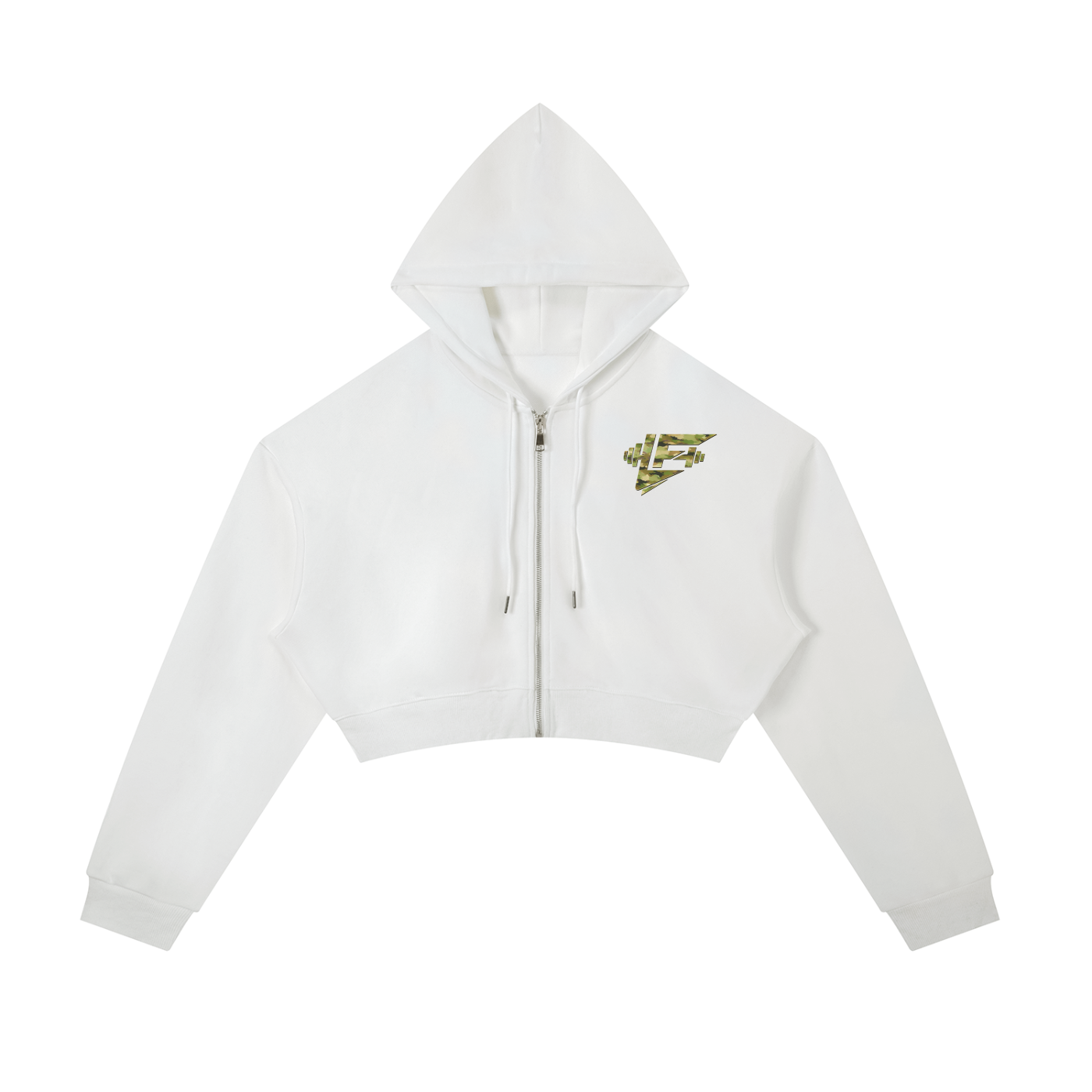 Essential Cropped Zip-Up Hoodie