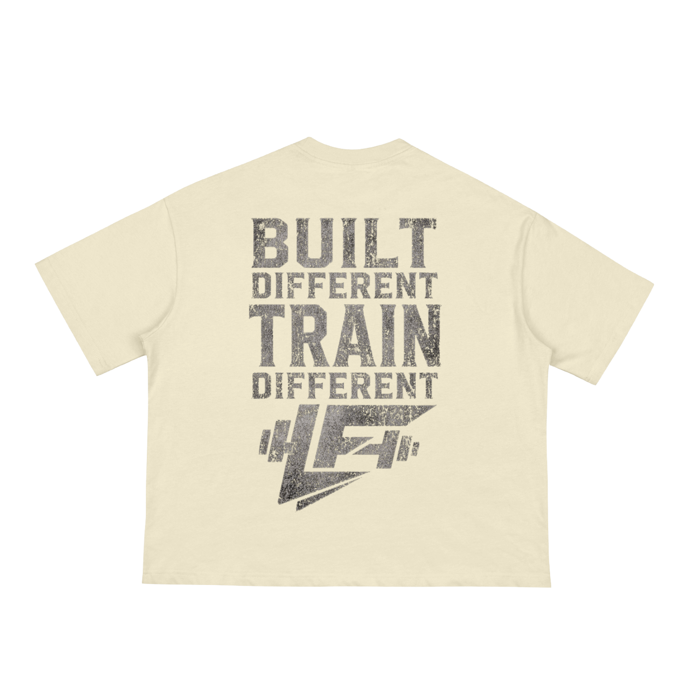 Built Different Train Different Acid Wash Gym Tee