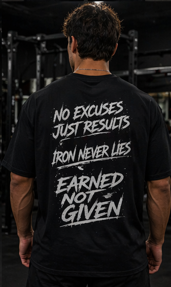 No excuses. Iron never lies. Earned—not given T-Shirt