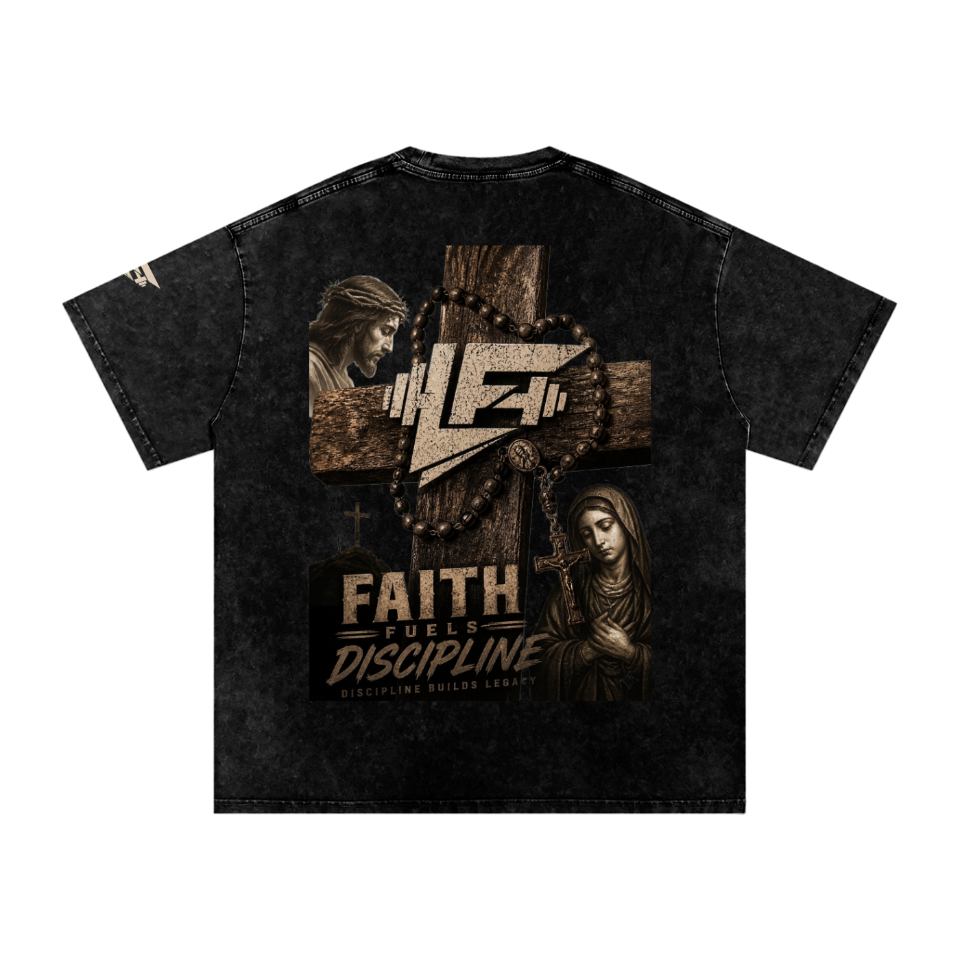 God Is The Way Snow Washed Oversized Cotton T-Shirt