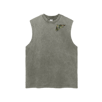 Snow Washed Frayed Hem Tank Top