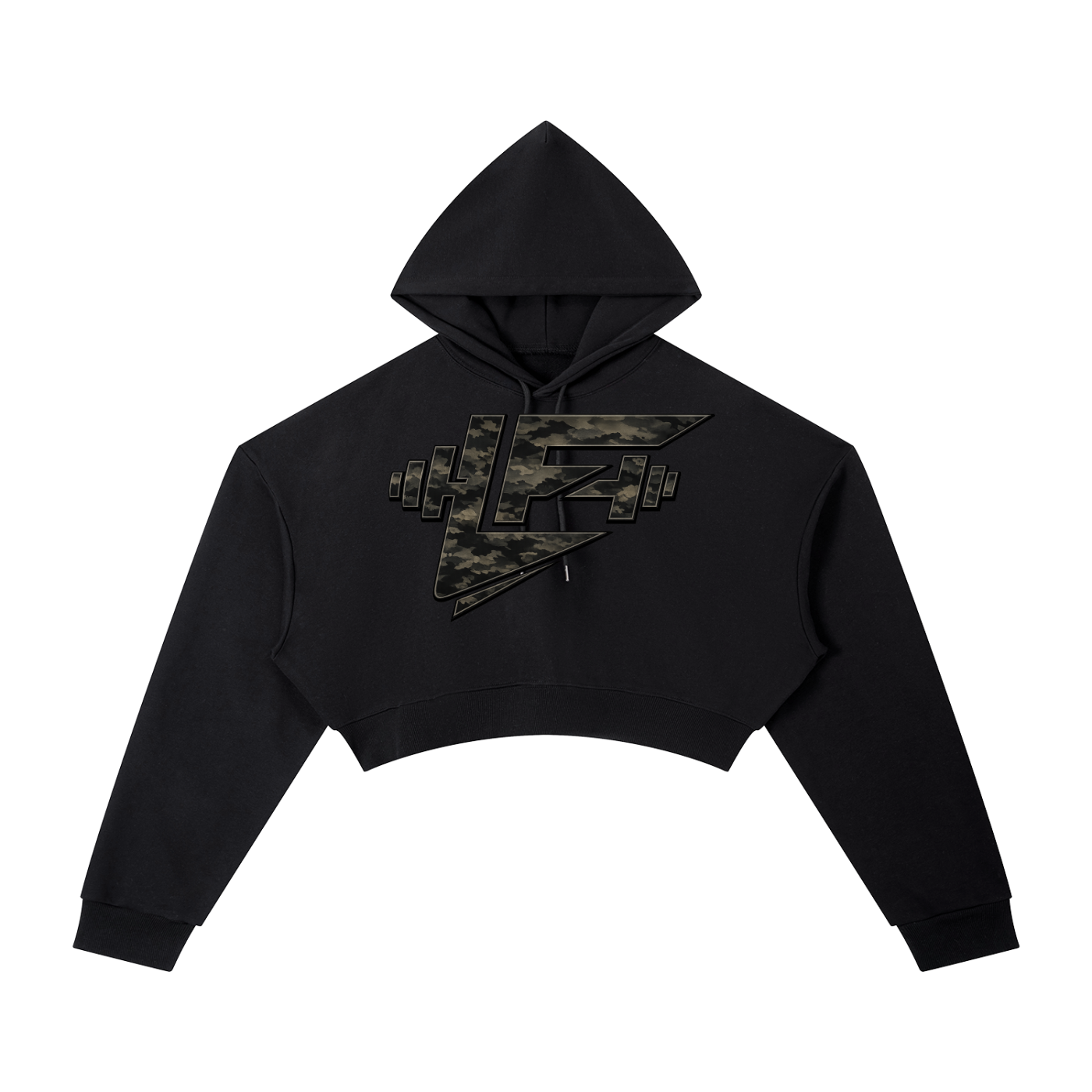 Essential LF Camo Cropped Hoodie