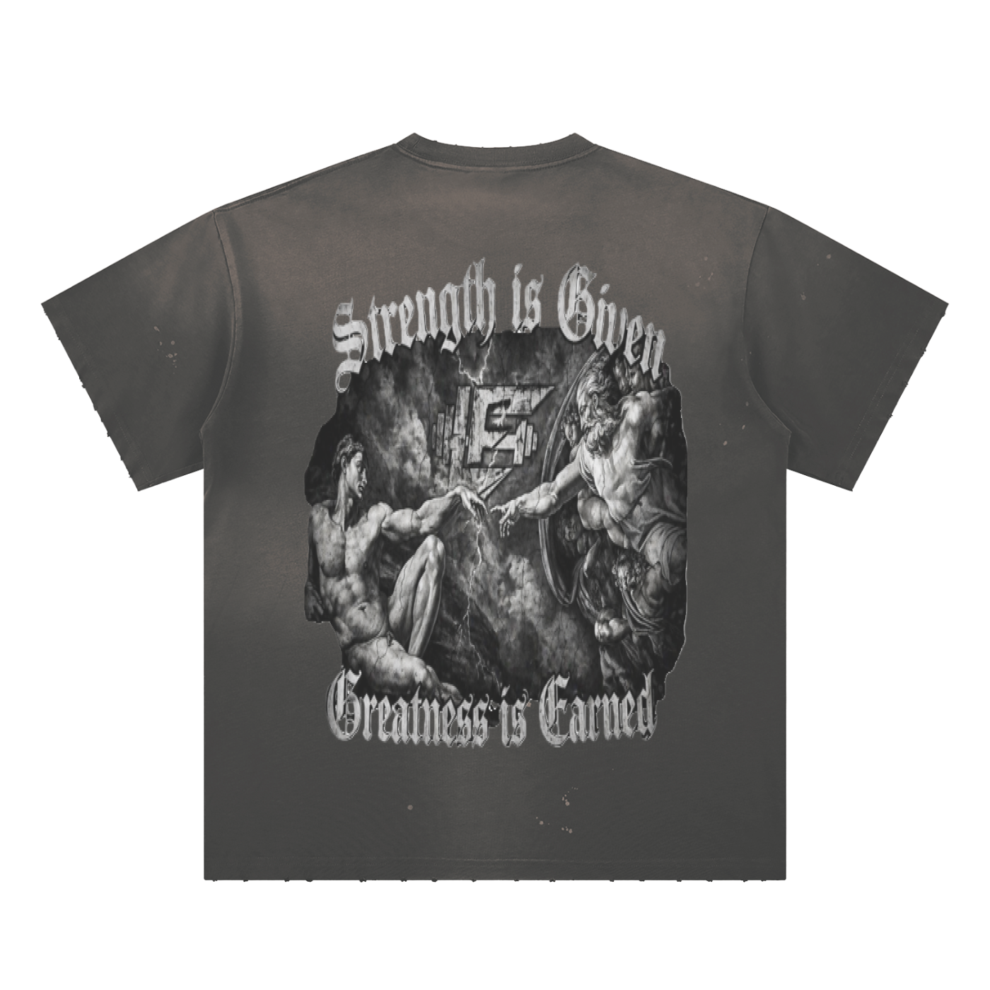 God vs Man Hand-Frayed Sunfade Paint Splatter T-Shirt