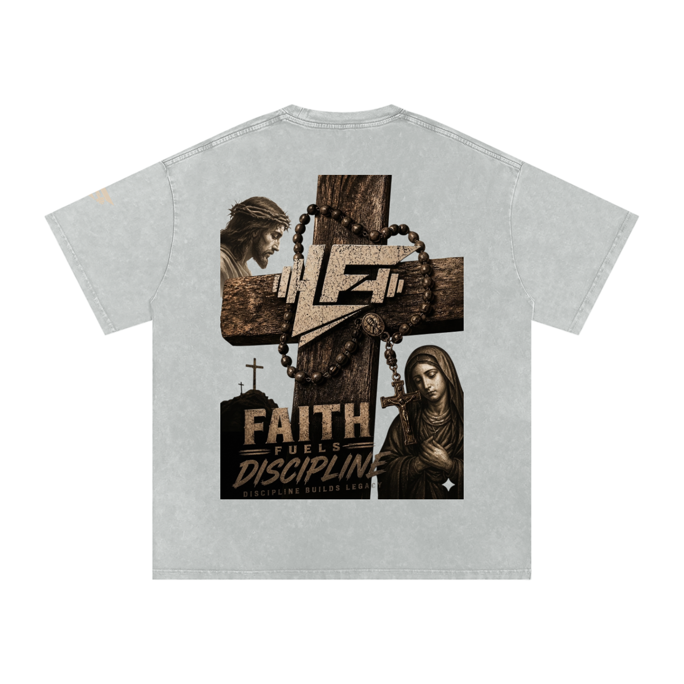 God Is The Way Snow Washed Oversized Cotton T-Shirt