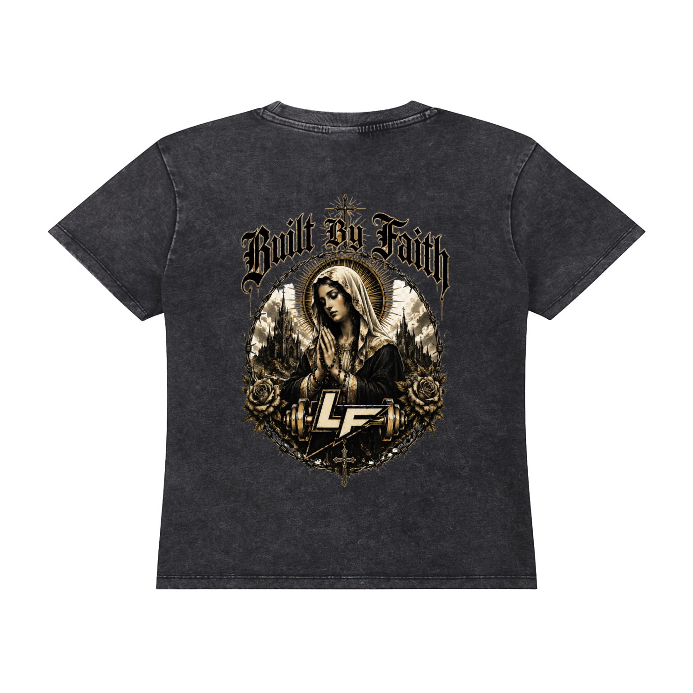 Built By Faith Gold Cross T-shirt